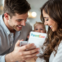 ParentEase App Screenshots showing Goal Setting and Mood Monitoring Features